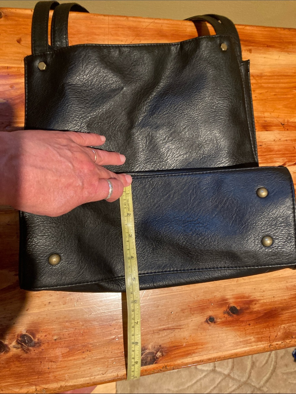 Roxy Black Faux-Leather Shoulder Tote - Picture 5 of 8